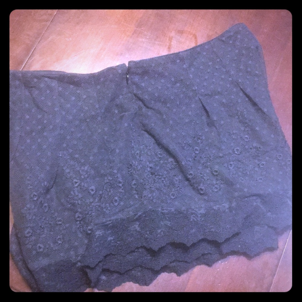 NWT Black lace “mini skirt” shorts size 10